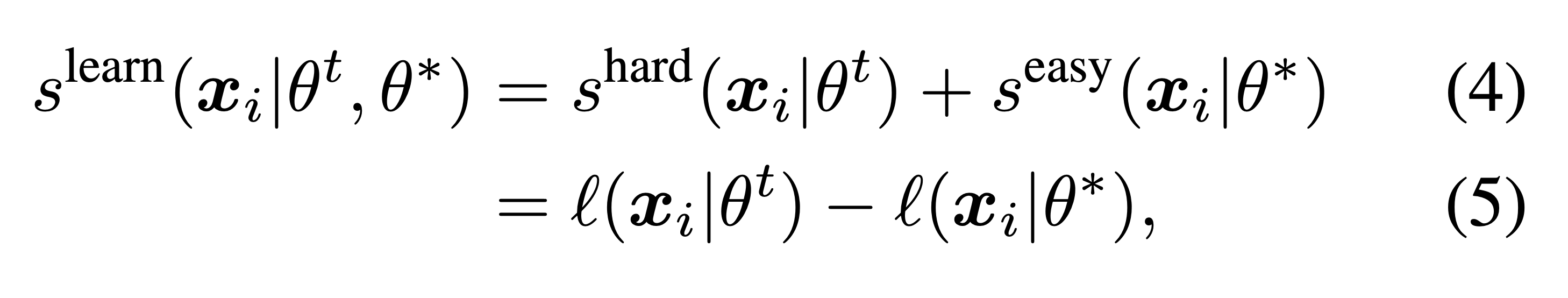 Equation for reproducible holdout loss selection, aka the 'learnability criterion'.