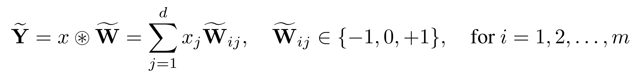 Definition of a ternary matmul. As per a regular matmul, but weights are in the set {-1, 0, +1}.