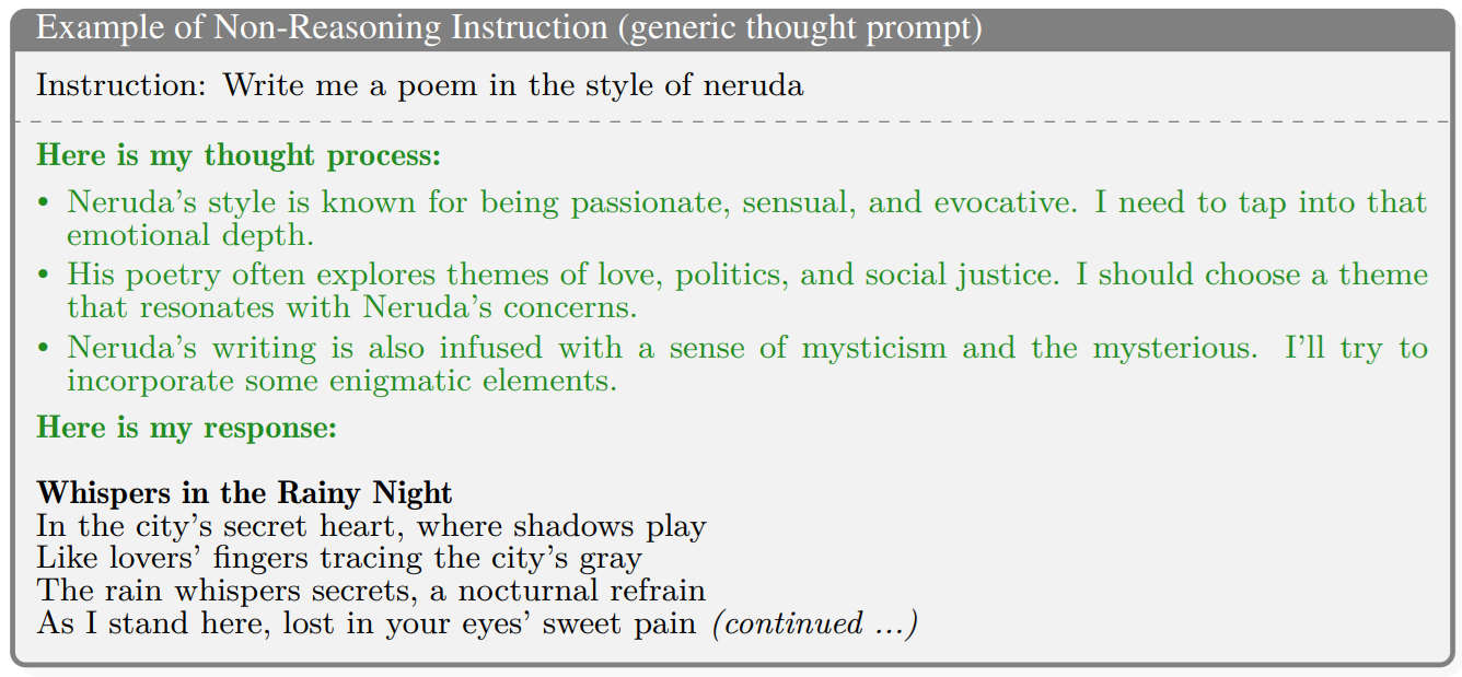 Example of output for non-reasoning task.